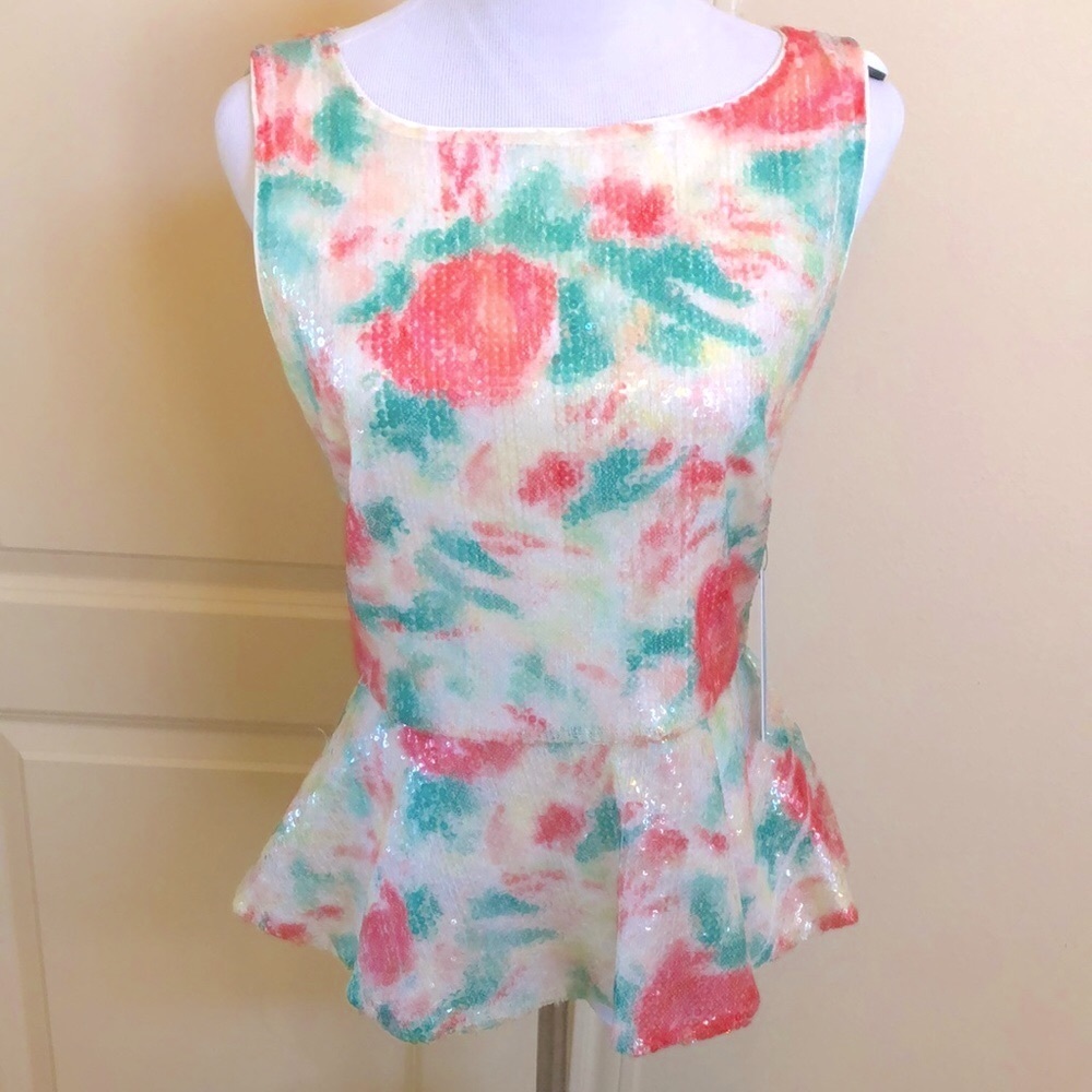 - Alice + Olivia sequined top